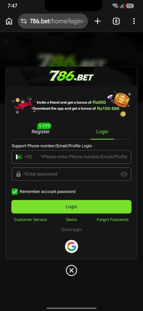 786Bat Com Login